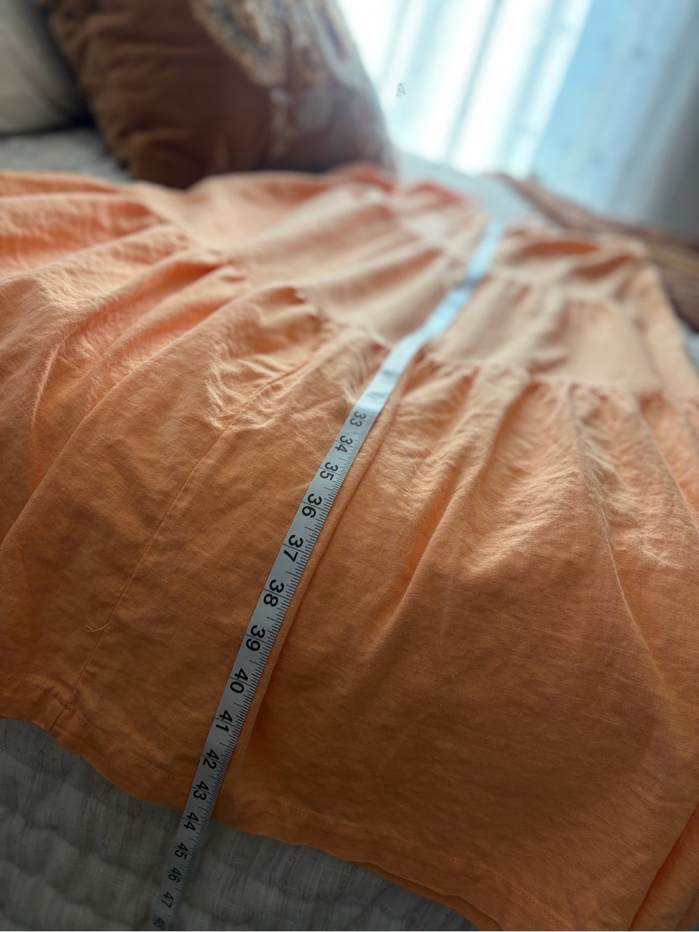 Asymmetrical Tiered Linen Blend Maxi Dress- Not Brown - Picture 12 of 16